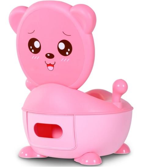 Baby Potty Infant Child Toilet Seat Pink Bear Lid