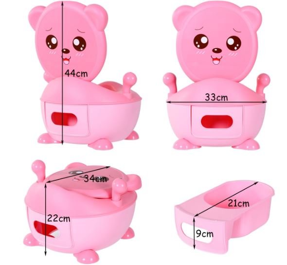 Baby Potty Infant Child Toilet Seat Pink Bear Lid