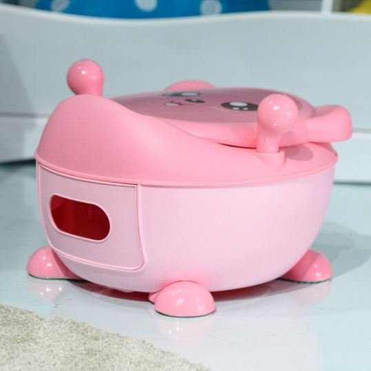 Baby Potty Infant Child Toilet Seat Pink Bear Lid