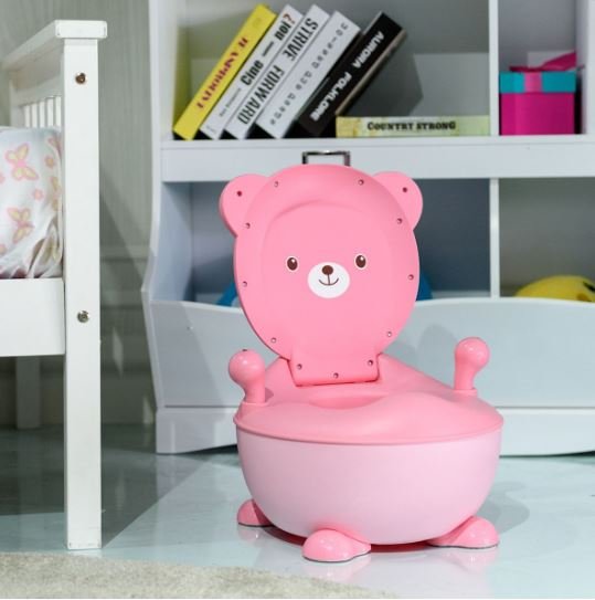 Baby Potty Infant Child Toilet Seat Pink Bear Lid