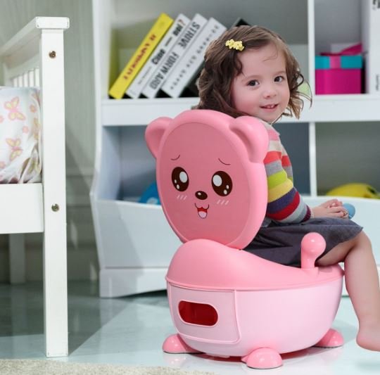 Baby Potty Infant Child Toilet Seat Pink Bear Lid