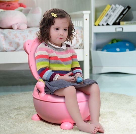 Baby Potty Infant Child Toilet Seat Pink Bear Lid