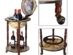 Bar Globe Terrestrial Bottles Storage in Eucalyptus Wood