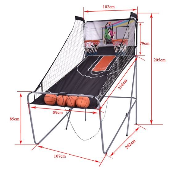 Steel Arcade Basketball Game Counter Basket Set