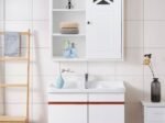 Wall Mounted Bathroom Cabinet Door and 5 Shelves White