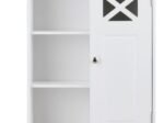 Wall Mounted Bathroom Cabinet Door and 5 Shelves White