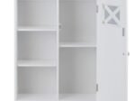 Wall Mounted Bathroom Cabinet Door and 5 Shelves White