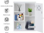 Wall Mounted Bathroom Cabinet Door and 5 Shelves White