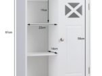 Wall Mounted Bathroom Cabinet Door and 5 Shelves White
