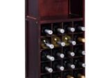 Pine Wine Rack 20-Bottle with 4 Stemmed Glass Holders