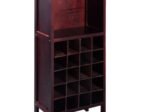 Pine Wine Rack 20-Bottle with 4 Stemmed Glass Holders