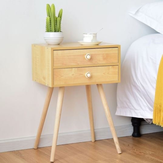 Scandinavian Style Wood Bedside Table