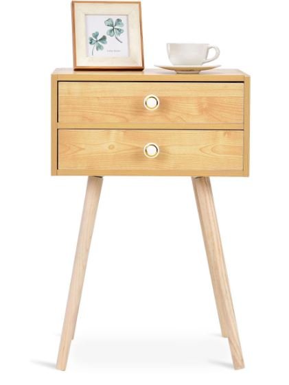 Scandinavian Style Wood Bedside Table