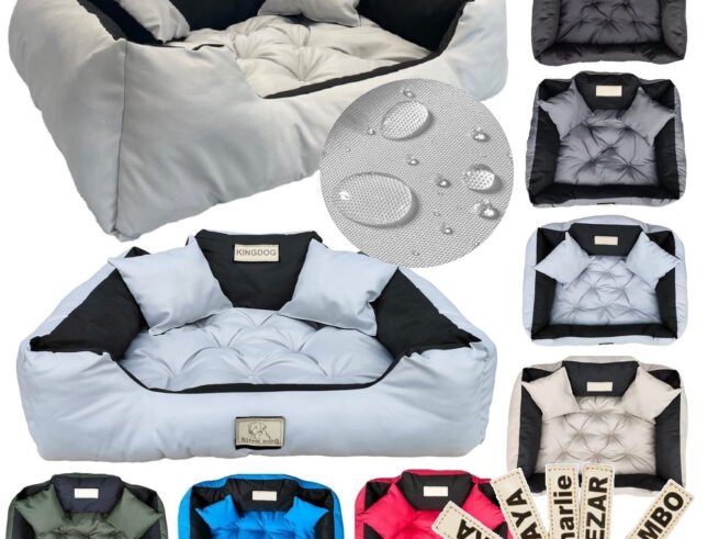 Dog bed playpen KINGDOG 130x105 cm Personalized Waterproof Light gray