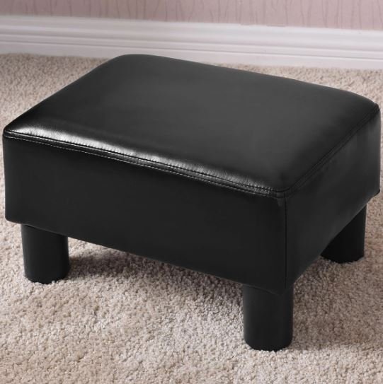 Cube Footrest Stool Pouf PU Seat Footstool