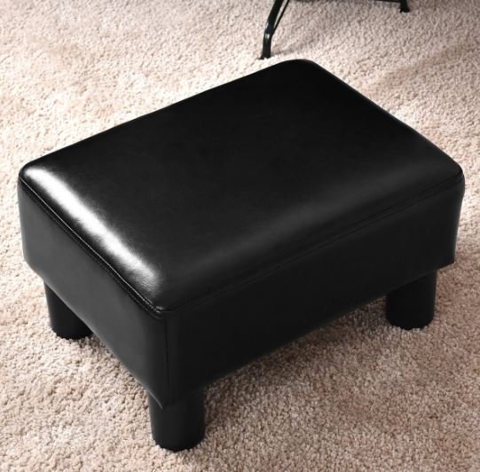 Cube Footrest Stool Pouf PU Seat Footstool