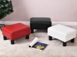 Cube Footrest Stool Pouf PU Seat Footstool