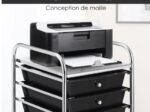 Chromed Metal Storage Cart Trolley 10 Drawers 32.5 x 37 x 86 CM