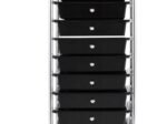 Chromed Metal Storage Cart Trolley 10 Drawers 32.5 x 37 x 86 CM