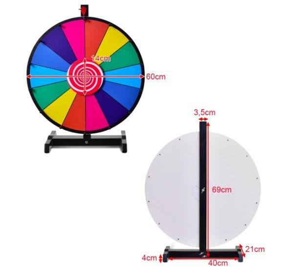 Tabletop Wheel of Fortune Board Game 60cm