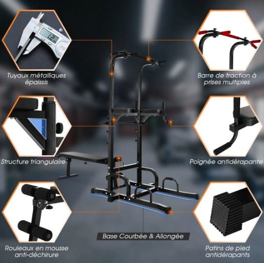 Pull-Up Station 7 Heights Bench  Abdominal Devices