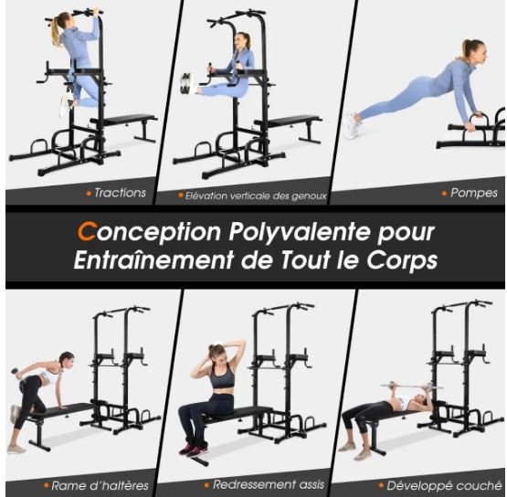 Pull-Up Station 7 Heights Bench  Abdominal Devices