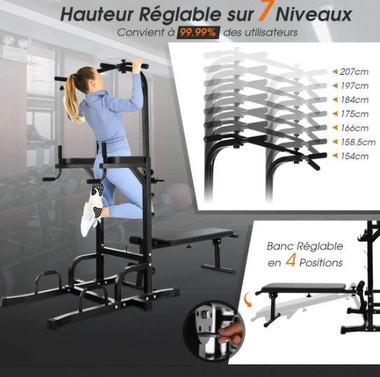 Pull-Up Station 7 Heights Bench  Abdominal Devices