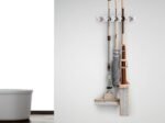Wall-Mounted Broom Holder 5 Slots ,6 Space-Saving Multi-Task Hooks