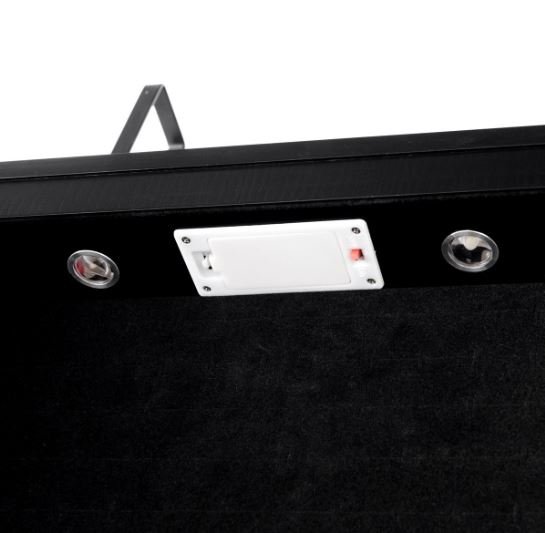 Jewelry Cabinet with Mirror and LED Light Door Hooks