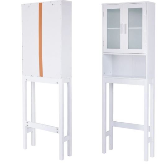 2-Door Toilet Bathroom Cabinet Shelf
