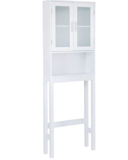 2-Door Toilet Bathroom Cabinet Shelf