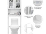 2-Door Toilet Bathroom Cabinet Shelf