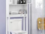 2-Door Toilet Bathroom Cabinet Shelf