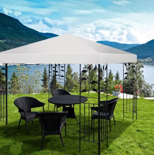 Gazebo Canopy 3m x 3m Sunshade Cloth Beige Color