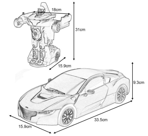 2 in 1 Transformation Car Robot Remote Control Rechargeable