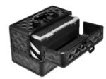 Makeup Cosmetic Case ABS 3 Tier with Mirror Black