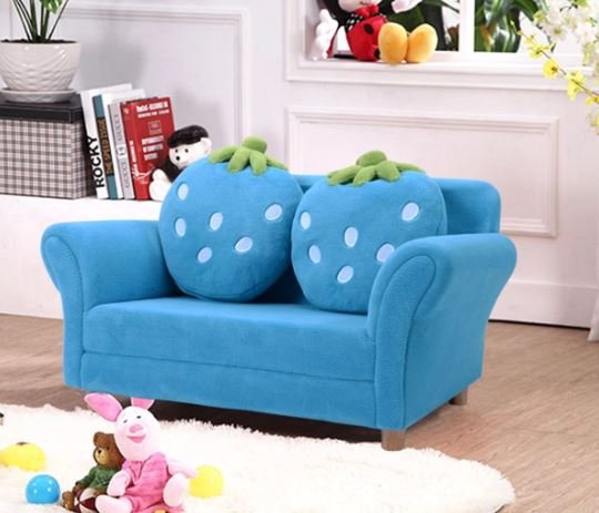 Comfortable Children's Sofa with 2 Strawberry Cushions