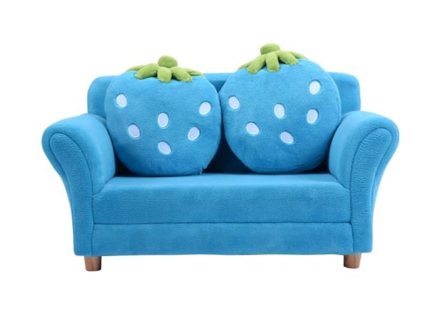 Comfortable Children's Sofa with 2 Strawberry Cushions