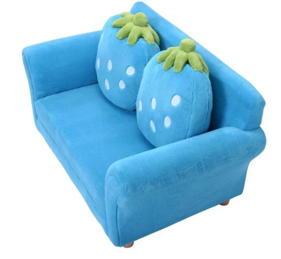 Comfortable Children's Sofa with 2 Strawberry Cushions