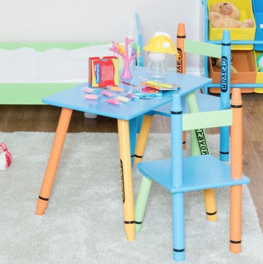 Multicolored Children Table +2 Chairs Set