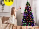 Artificial Christmas Tree 210 cm with Multicolored LED Lights