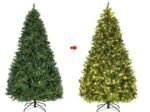 Artificial Christmas Tree 225cm LED Lights Pine Cones
