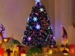Artificial Christmas Tree 150cm LED Lights Star Top Snowflake