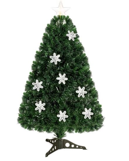 Artificial Christmas Tree 150cm LED Lights Star Top Snowflake