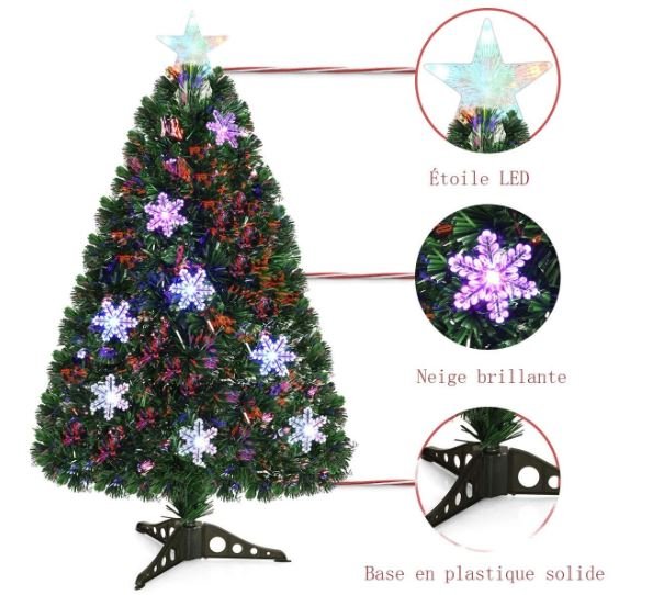 180cm Artificial Christmas Tree with LED Lights Snowflake