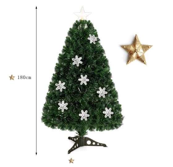 180cm Artificial Christmas Tree with LED Lights Snowflake