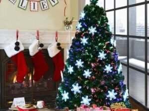 Artificial Christmas Tree 180cm LED Lights Multicolor