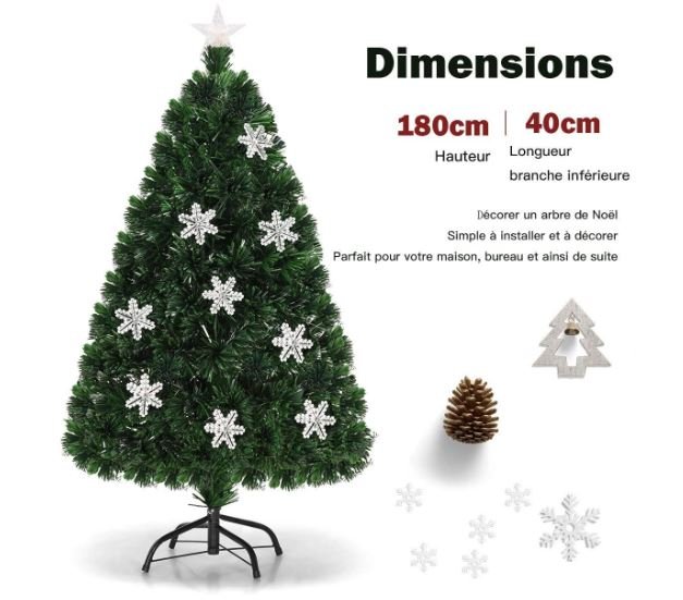 Artificial Christmas Tree 180cm LED Lights Multicolor