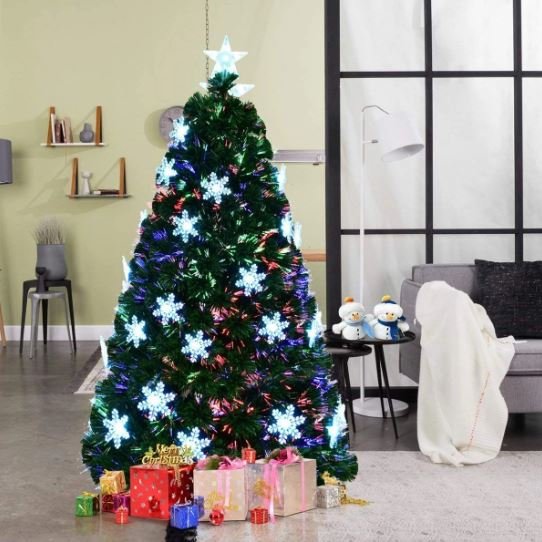 Artificial Christmas Tree 180cm LED Lights Multicolor