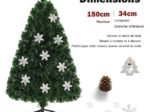 Artificial Christmas Tree 150cm LED Lights Star Top Snowflake